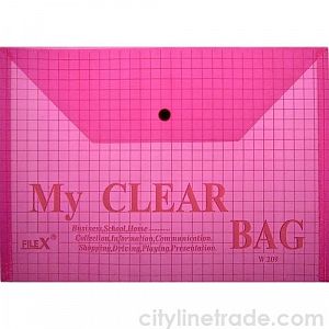 Папка-конверт на кнопке "Clear holders", розовый